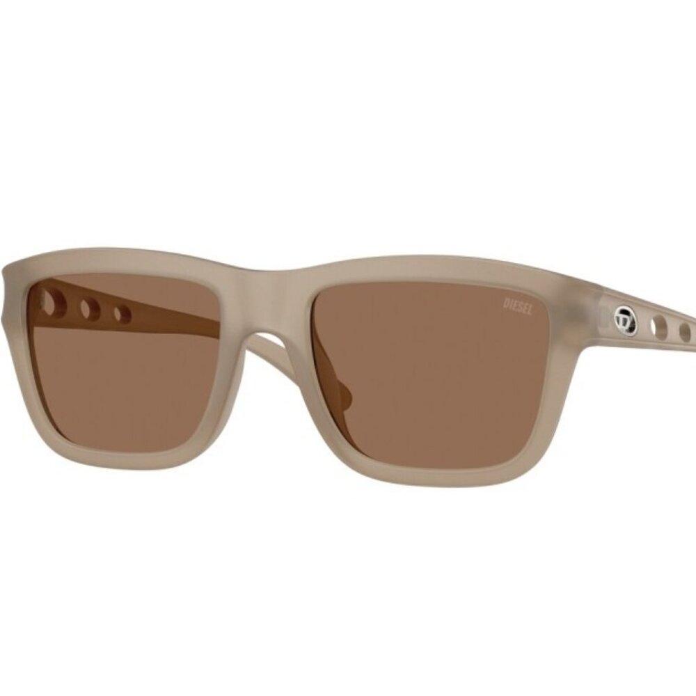 Diesel DL 3006U 201273 Sunglasses Opal Transparent Grey Unisex Square Frame